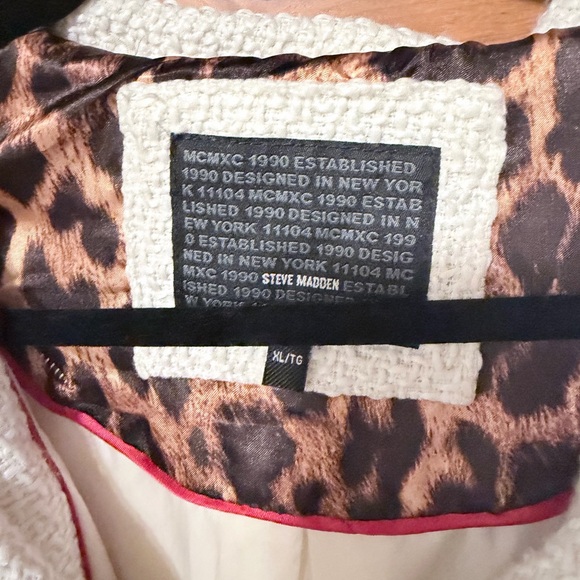 Steve Madden Cream Textured Trench Coat - Picture 2 of 4